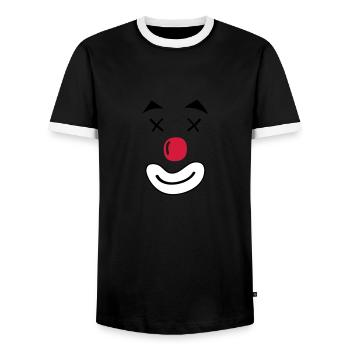 visage de sourire de clown - T-shirt contrasté Homme - noir/blanc - Devant - AI Model Female 172 light (172cm) & AI Model Male 178 light (178cm)