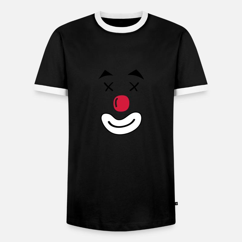clown smileface - Männer Kontrast-T-Shirt - Schwarz/Weiß