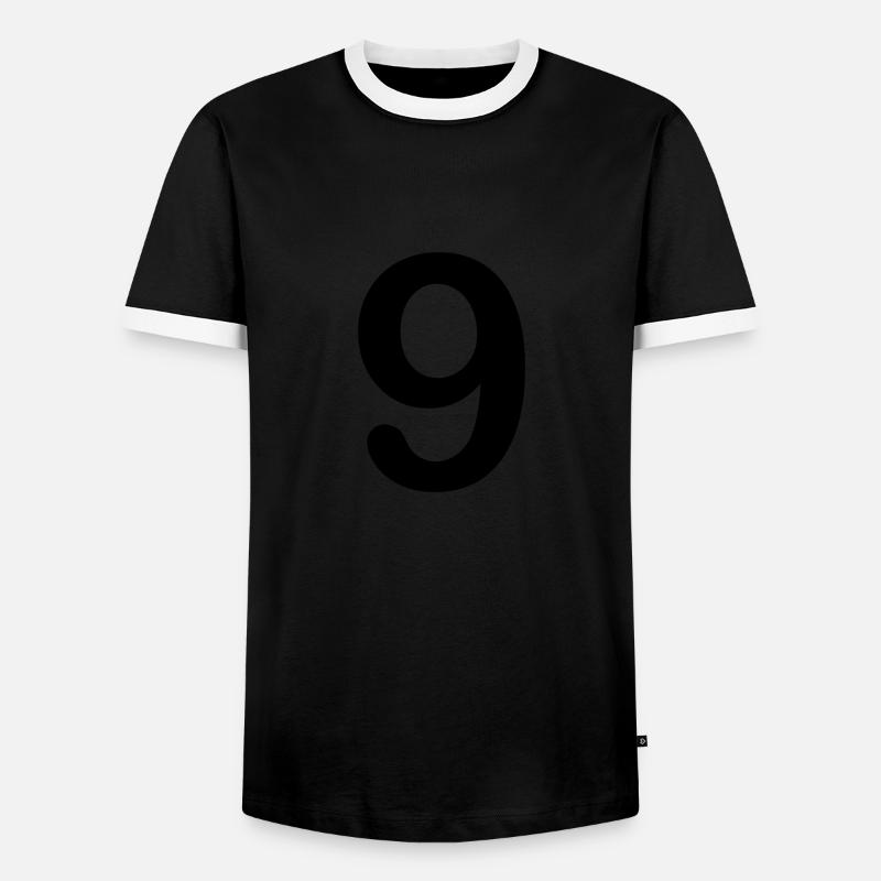 9 - Men's Ringer Shirt - black/white