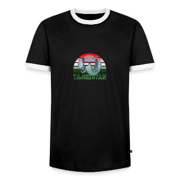 Tadjikistan - T-shirt contrasté Homme - noir/blanc - Devant - AI Model Female 172 light (172cm) & AI Model Male 178 light (178cm)