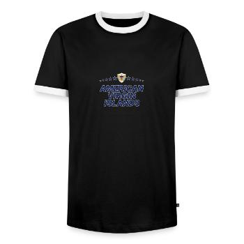 Îles Vierges américaines - T-shirt contrasté Homme - noir/blanc - Devant - AI Model Female 172 light (172cm) & AI Model Male 178 light (178cm)