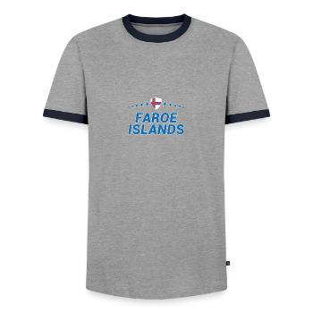 Féroé (îles) - T-shirt contrasté Homme - gris/marine  - Devant - AI Model Female 172 light (172cm) & AI Model Male 178 light (178cm)