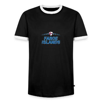 Féroé (îles) - T-shirt contrasté Homme - noir/blanc - Devant - AI Model Female 172 light (172cm) & AI Model Male 178 light (178cm)