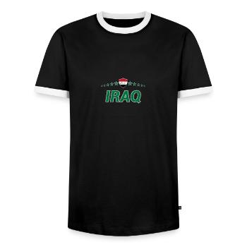 Irak - T-shirt contrasté Homme - noir/blanc - Devant - AI Model Female 172 light (172cm) & AI Model Male 178 light (178cm)