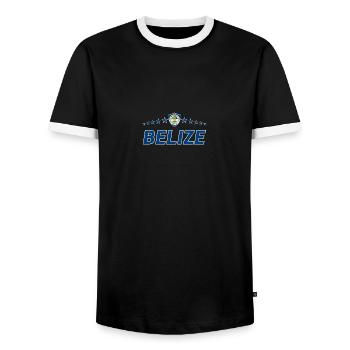 Belize - Men's Ringer Shirt - black/white - Front - AI Model Female 172 light (172cm) & AI Model Male 178 light (178cm)