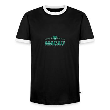 Macau - Männer Kontrast-T-Shirt - Schwarz/Weiß - Vorne - AI Model Female 172 light (172cm) & AI Model Male 178 light (178cm)