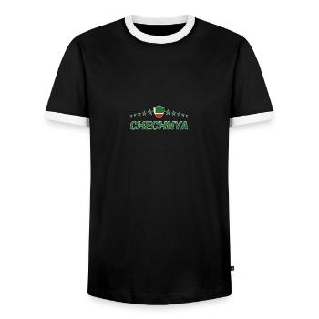 Chechnya - Men's Ringer Shirt - black/white - Front - AI Model Female 172 light (172cm) & AI Model Male 178 light (178cm)