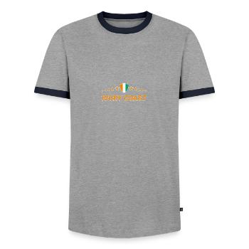 Ivory Coast - Men's Ringer Shirt - grey/navy  - Front - AI Model Female 172 light (172cm) & AI Model Male 178 light (178cm)