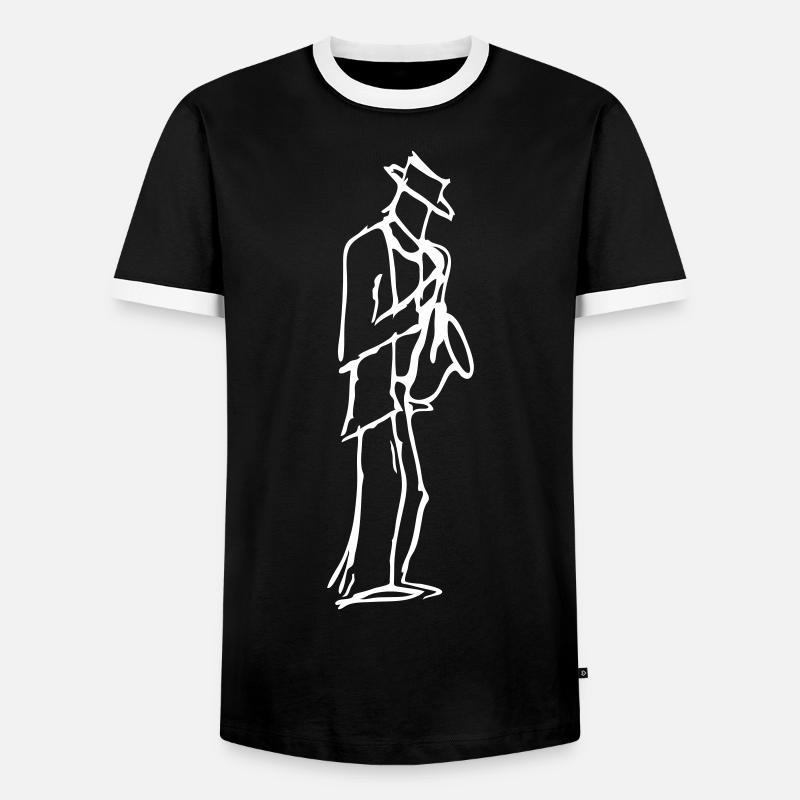 Jazzman - Männer Kontrast-T-Shirt - Schwarz/Weiß