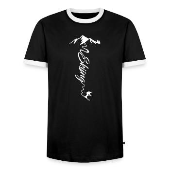 Skifahren _ Ski - T-shirt contrasté Homme - noir/blanc - Devant - AI Model Female 172 light (172cm) & AI Model Male 178 light (178cm)