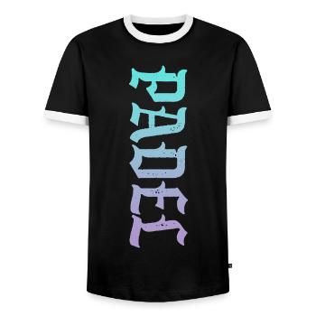 Padel Sport - Men's Ringer Shirt - black/white - Front - AI Model Female 172 light (172cm) & AI Model Male 178 light (178cm)