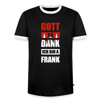 Franken Franke Fränkisch Dialekt Geschenk - Männer Kontrast-T-Shirt - Schwarz/Weiß - Vorne - AI Model Female 172 light (172cm) & AI Model Male 178 light (178cm)