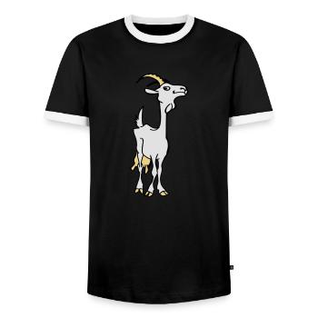 Goat - Men's Ringer Shirt - black/white - Front - AI Model Female 172 light (172cm) & AI Model Male 178 light (178cm)