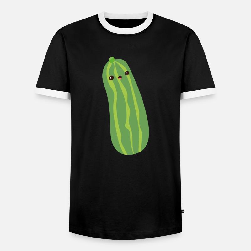 Gurke - Männer Kontrast-T-Shirt - Schwarz/Weiß