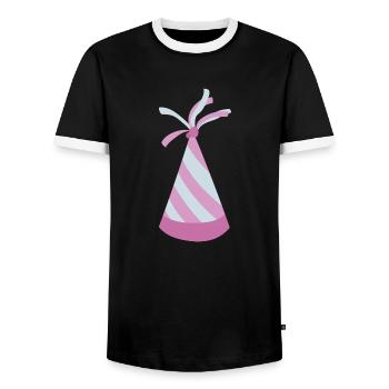 Chapeau de fête - T-shirt contrasté Homme - noir/blanc - Devant - AI Model Female 172 light (172cm) & AI Model Male 178 light (178cm)
