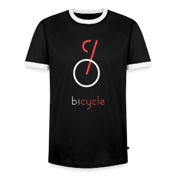 Bicycle Bicycle Wheel - Men's Ringer Shirt - black/white - Front - AI Model Female 172 light (172cm) & AI Model Male 178 light (178cm)