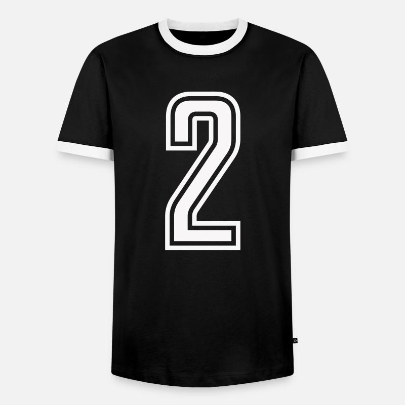 2 - Männer Kontrast-T-Shirt - Schwarz/Weiß