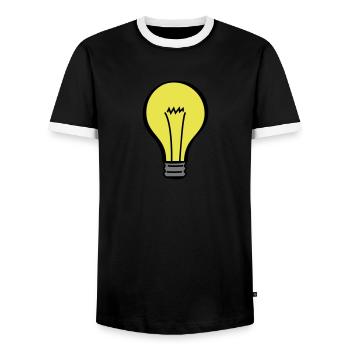 light bulb ampoule - T-shirt contrasté Homme - noir/blanc - Devant - AI Model Female 172 light (172cm) & AI Model Male 178 light (178cm)