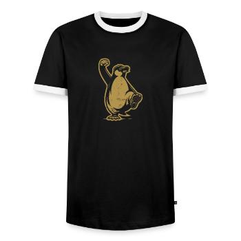 Resist Penguin Grunge Protest - Männer Kontrast-T-Shirt - Schwarz/Weiß - Vorne - AI Model Female 172 light (172cm) & AI Model Male 178 light (178cm)