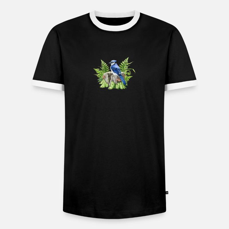 Blue jay - Men's Ringer Shirt - black/white