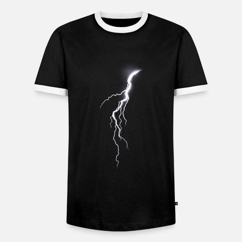 Lightning Bolt Flash - Men's Ringer Shirt - black/white