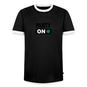 Party - Männer Kontrast-T-Shirt - Schwarz/Weiß - Vorne - AI Model Female 172 light (172cm) & AI Model Male 178 light (178cm)