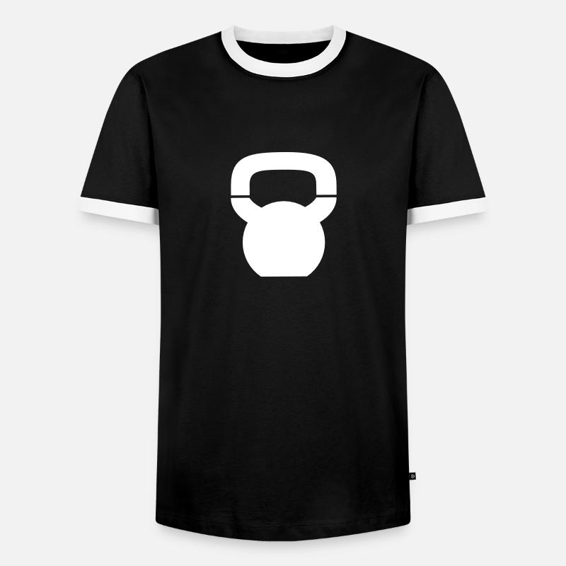 Kettlebell - Men's Ringer Shirt - black/white