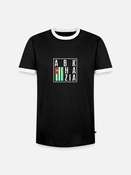 Abkhazie - T-shirt contrasté Homme - noir/blanc