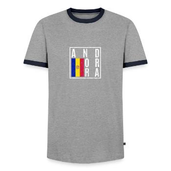 Andorra - Männer Kontrast-T-Shirt - Grau/Navy  - Vorne - AI Model Female 172 light (172cm) & AI Model Male 178 light (178cm)