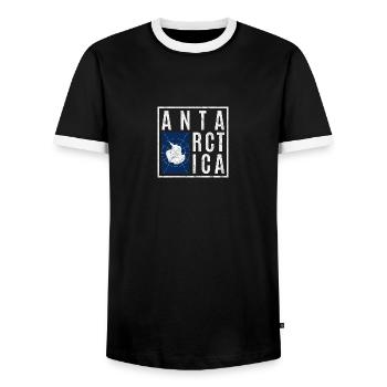 Antarctique - T-shirt contrasté Homme - noir/blanc - Devant - AI Model Female 172 light (172cm) & AI Model Male 178 light (178cm)