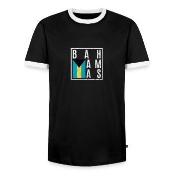 Bahamas - Men's Ringer Shirt - black/white - Front - AI Model Female 172 light (172cm) & AI Model Male 178 light (178cm)