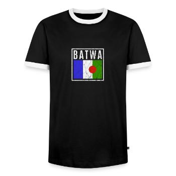 Batwa - T-shirt contrasté Homme - noir/blanc - Devant - AI Model Female 172 light (172cm) & AI Model Male 178 light (178cm)