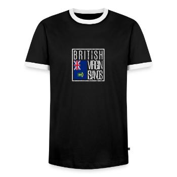 Îles Vierges britanniques - T-shirt contrasté Homme - noir/blanc - Devant - AI Model Female 172 light (172cm) & AI Model Male 178 light (178cm)