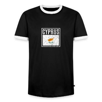 Zypern - Männer Kontrast-T-Shirt - Schwarz/Weiß - Vorne - AI Model Female 172 light (172cm) & AI Model Male 178 light (178cm)