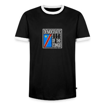 Demokratische Republik Kongo - Männer Kontrast-T-Shirt - Schwarz/Weiß - Vorne - AI Model Female 172 light (172cm) & AI Model Male 178 light (178cm)