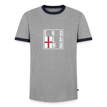 Angleterre - T-shirt contrasté Homme - gris/marine  - Devant - AI Model Female 172 light (172cm) & AI Model Male 178 light (178cm)