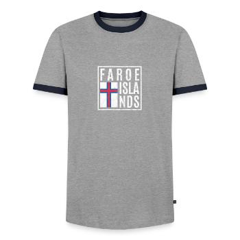 Färöer Inseln - Männer Kontrast-T-Shirt - Grau/Navy  - Vorne - AI Model Female 172 light (172cm) & AI Model Male 178 light (178cm)