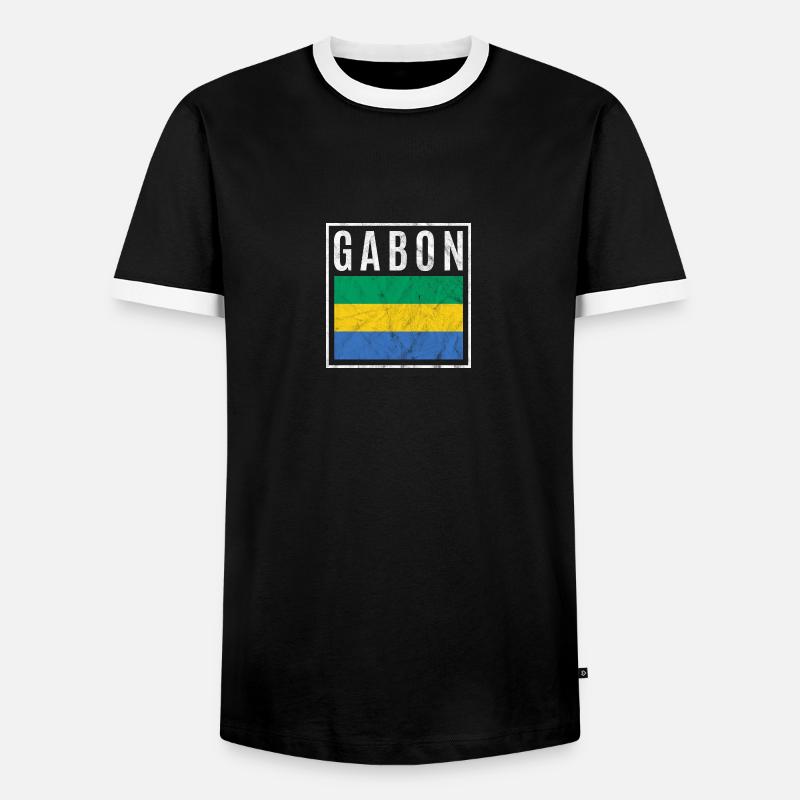 Gabon - Men's Ringer Shirt - black/white