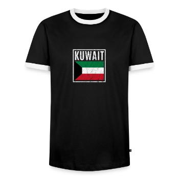 Koweït - T-shirt contrasté Homme - noir/blanc - Devant - AI Model Female 172 light (172cm) & AI Model Male 178 light (178cm)