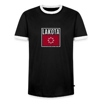 Lakota - T-shirt contrasté Homme - noir/blanc - Devant - AI Model Female 172 light (172cm) & AI Model Male 178 light (178cm)