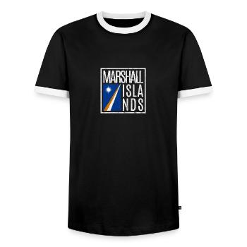 Îles Marshall - T-shirt contrasté Homme - noir/blanc - Devant - AI Model Female 172 light (172cm) & AI Model Male 178 light (178cm)
