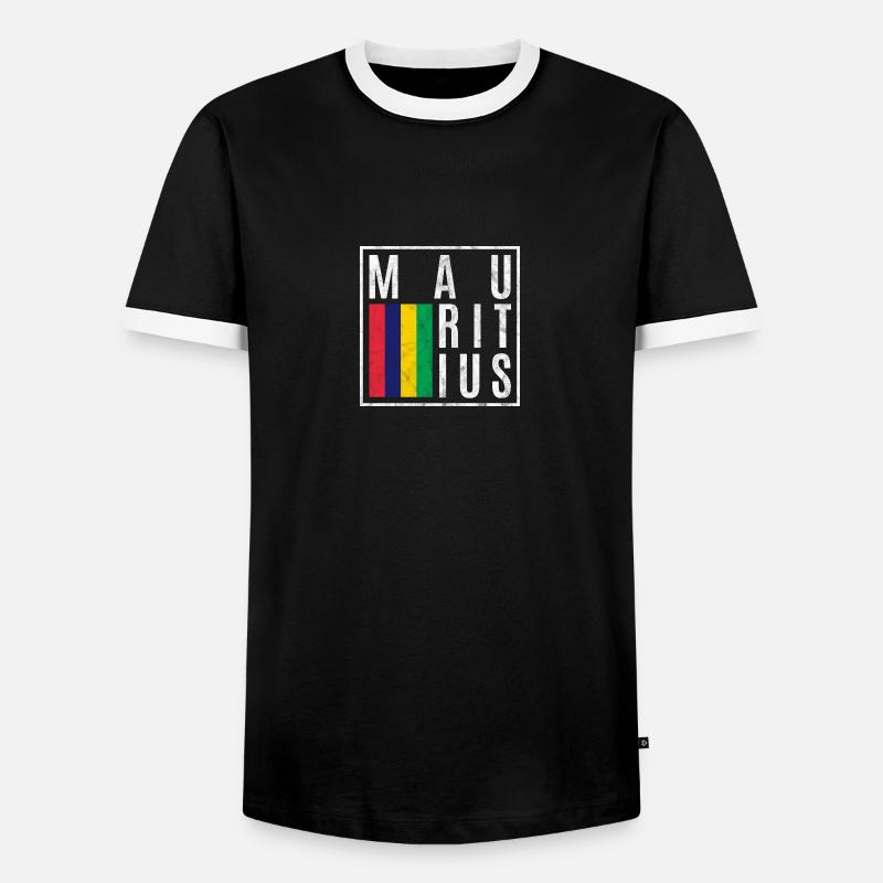 Mauritius - Männer Kontrast-T-Shirt - Schwarz/Weiß