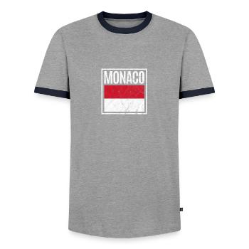 Monaco - T-shirt contrasté Homme - gris/marine  - Devant - AI Model Female 172 light (172cm) & AI Model Male 178 light (178cm)