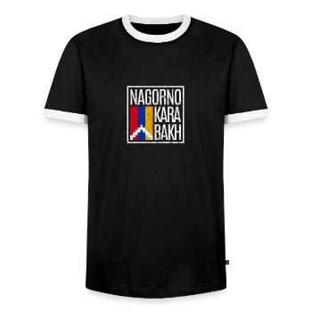Haut-Karabakh - T-shirt contrasté Homme - noir/blanc - Devant - AI Model Female 172 light (172cm) & AI Model Male 178 light (178cm)