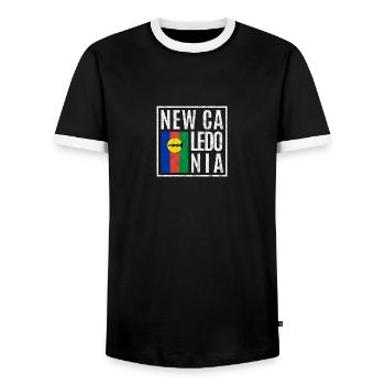 Neukaledonien - Männer Kontrast-T-Shirt - Schwarz/Weiß - Vorne - AI Model Female 172 light (172cm) & AI Model Male 178 light (178cm)