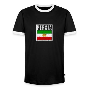 Persia - Men's Ringer Shirt - black/white - Front - AI Model Female 172 light (172cm) & AI Model Male 178 light (178cm)