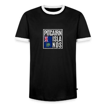 Pitcairninseln - Männer Kontrast-T-Shirt - Schwarz/Weiß - Vorne - AI Model Female 172 light (172cm) & AI Model Male 178 light (178cm)