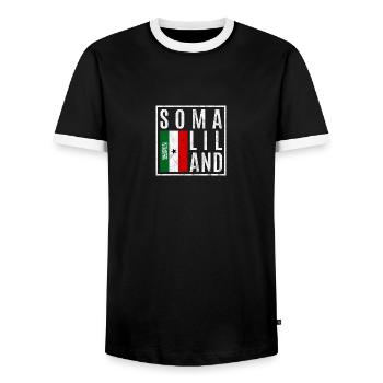 Somaliland - T-shirt contrasté Homme - noir/blanc - Devant - AI Model Female 172 light (172cm) & AI Model Male 178 light (178cm)