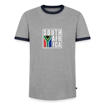 Afrique du Sud - T-shirt contrasté Homme - gris/marine  - Devant - AI Model Female 172 light (172cm) & AI Model Male 178 light (178cm)