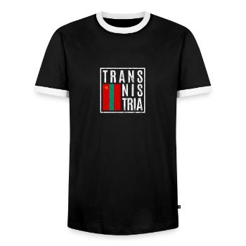 Transnistrien - Männer Kontrast-T-Shirt - Schwarz/Weiß - Vorne - AI Model Female 172 light (172cm) & AI Model Male 178 light (178cm)